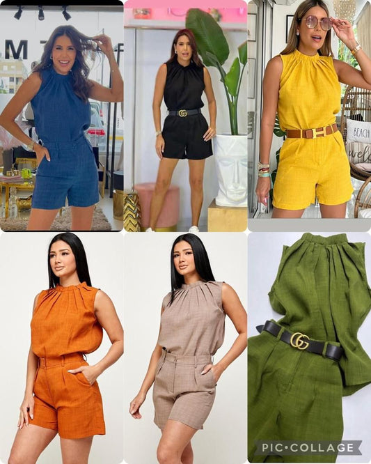 Set Lino Cuello Tortuga