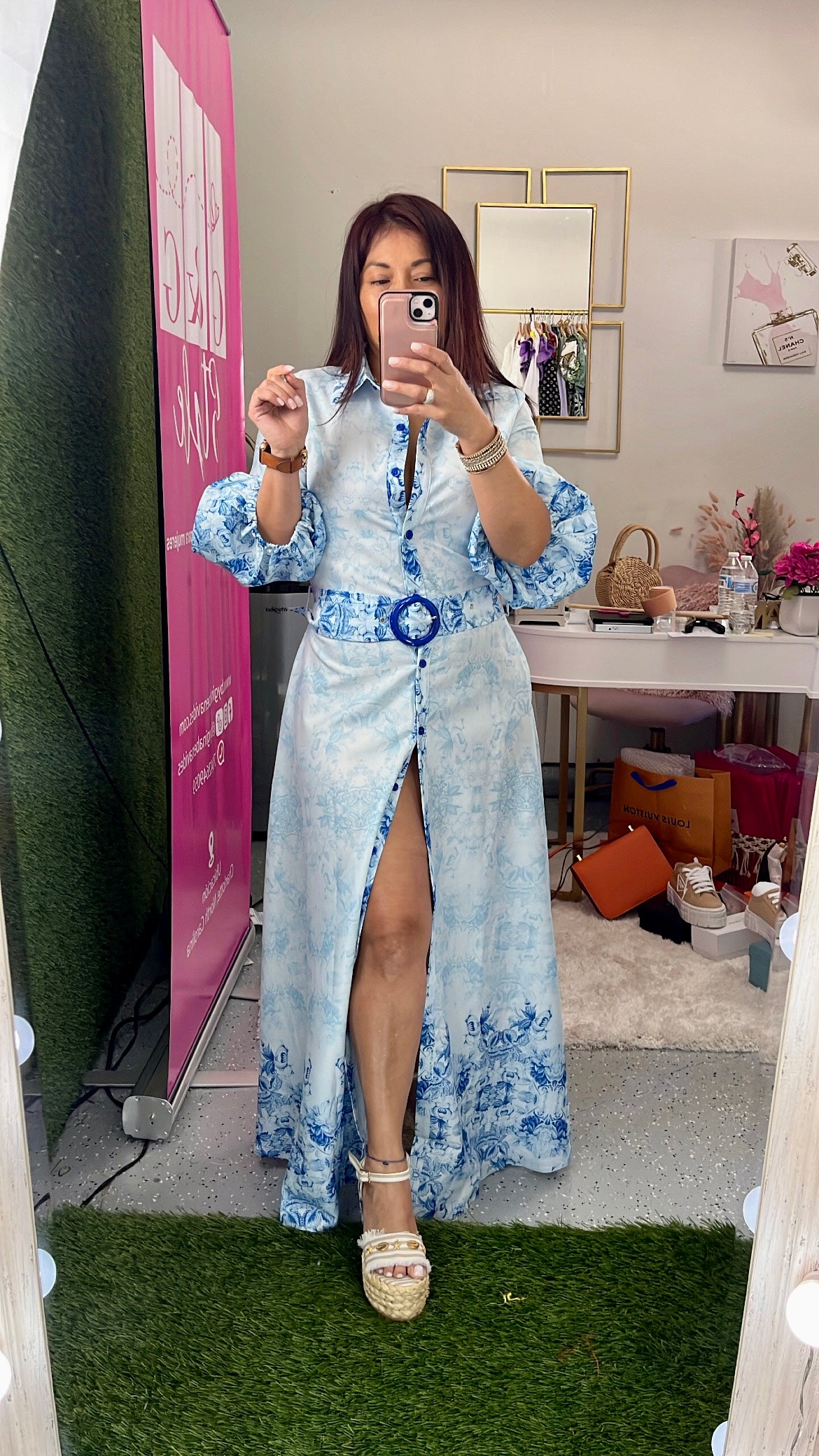 Vestido Flores Azul