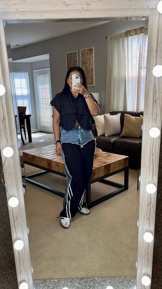 Pantalón Denim Bicolor