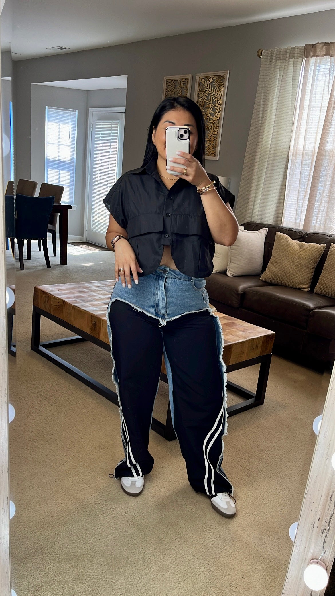 Pantalón Denim Bicolor