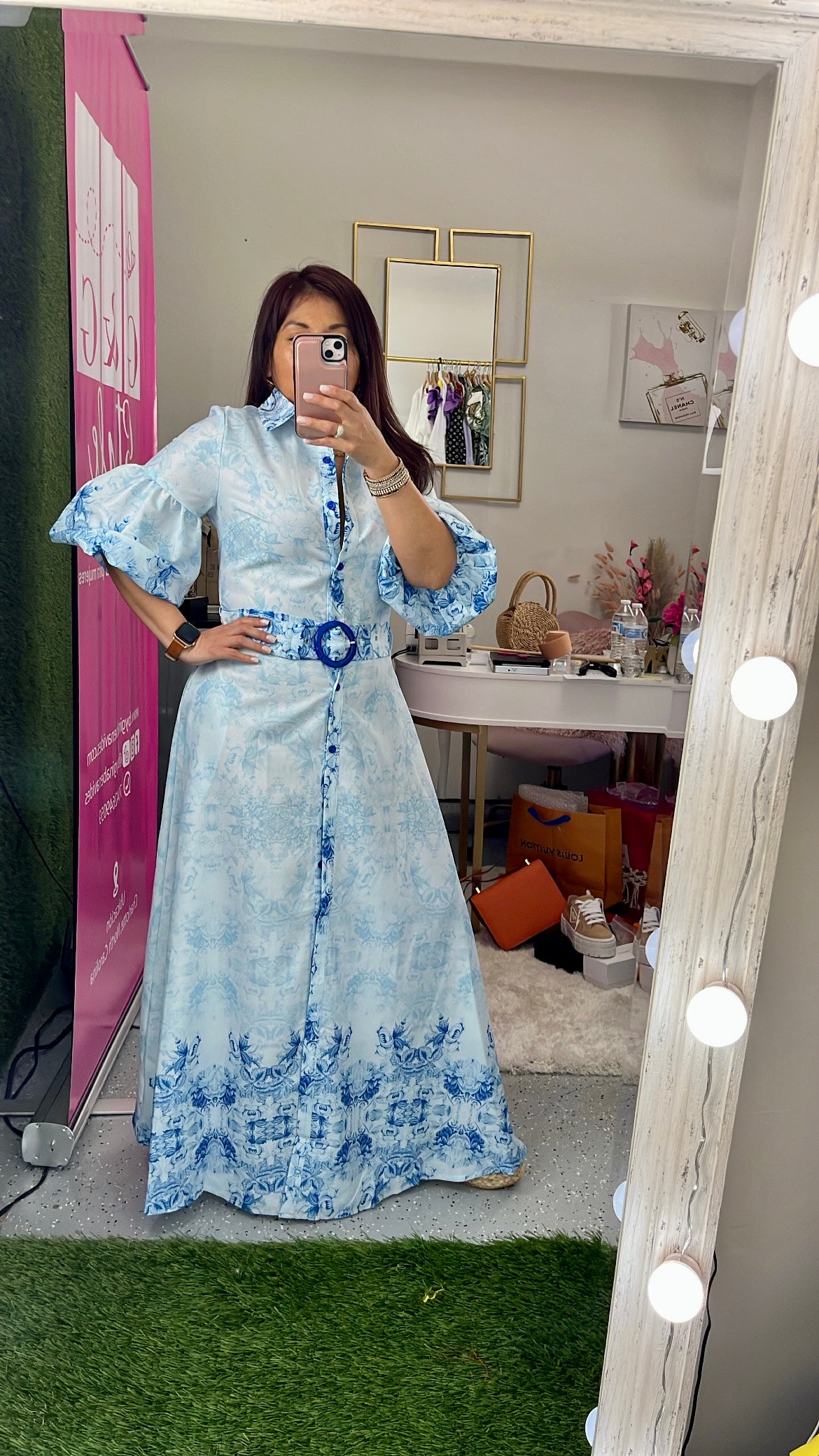 Vestido Flores Azul