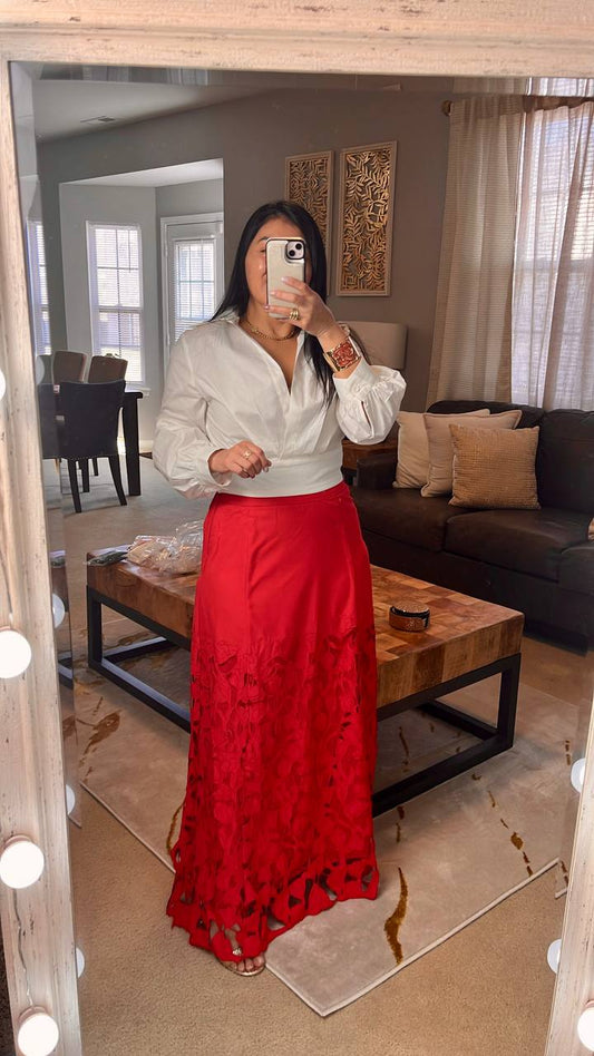 Falda Maxi Bordada