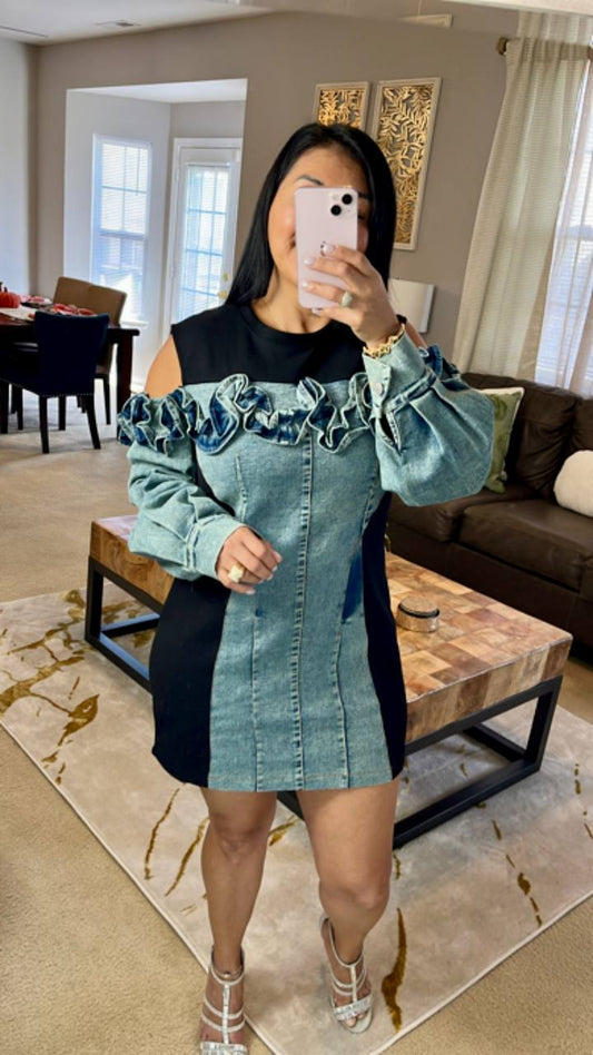 Denim Short Dress - Top Boho